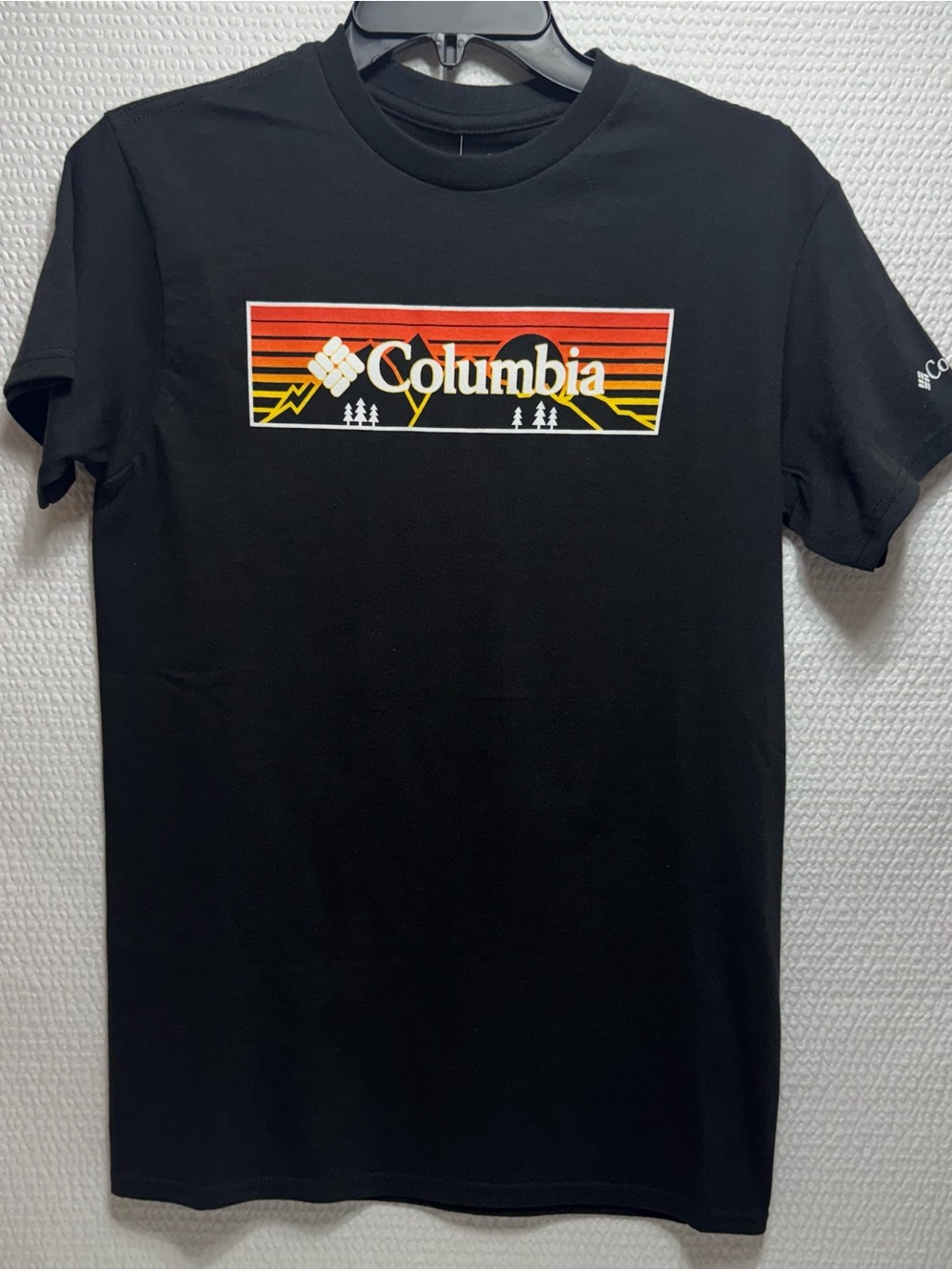 Columbia Men’s Black Logo Graphic Tee - Sunset Stripe